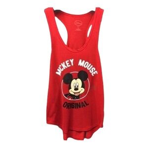 Disney Tank Top‎ Red Mickey Mouse Graphic Sleeveless Retro 1928 Vintage Festival